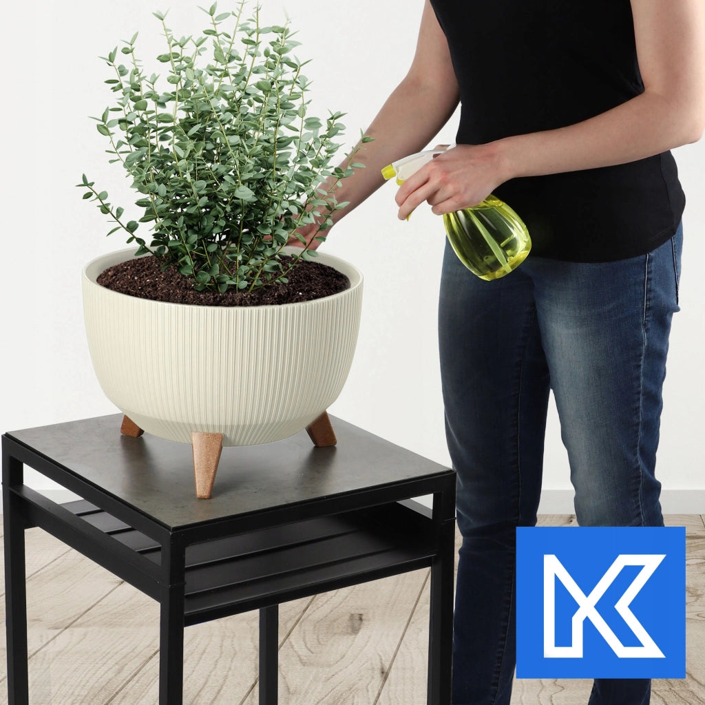 Vaso da giardino KADAX con gambe per fiori, grande ciotola rotonda da 33 cm