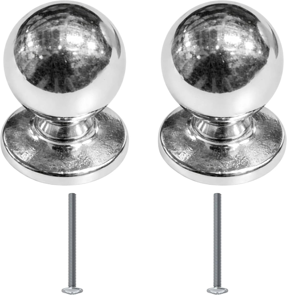 Pomolo per mobili 20x25 mm cromo lucido per cassetti e ante - confezione da 2 pezzi