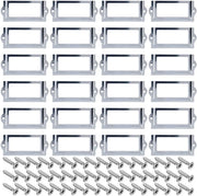 Etichetta metallica con vite inclusa - Etichettatore in acciaio inossidabile - Etichettatore adesivo - Etichettatore per archivi - Duraturo - Per cassetti di archiviazione
