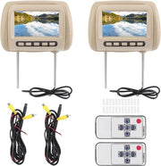 Supporto visivo universale 7 pollici HD per giocatore LCD video con controllo remoto wireless e display MP5 - 2 pezzi, Marrone.