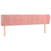 Testiera | Testata ad Orecchio Rosa 183x23x78/88 cm in Velluto