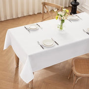 Tappeto per tavolo Bianco Lavabile, 100x140cm Tappeti per tavolo di poliestere, impermeabile all'acqua con effetto loto, resistente alle macchie per uso domestico, matrimoni, feste