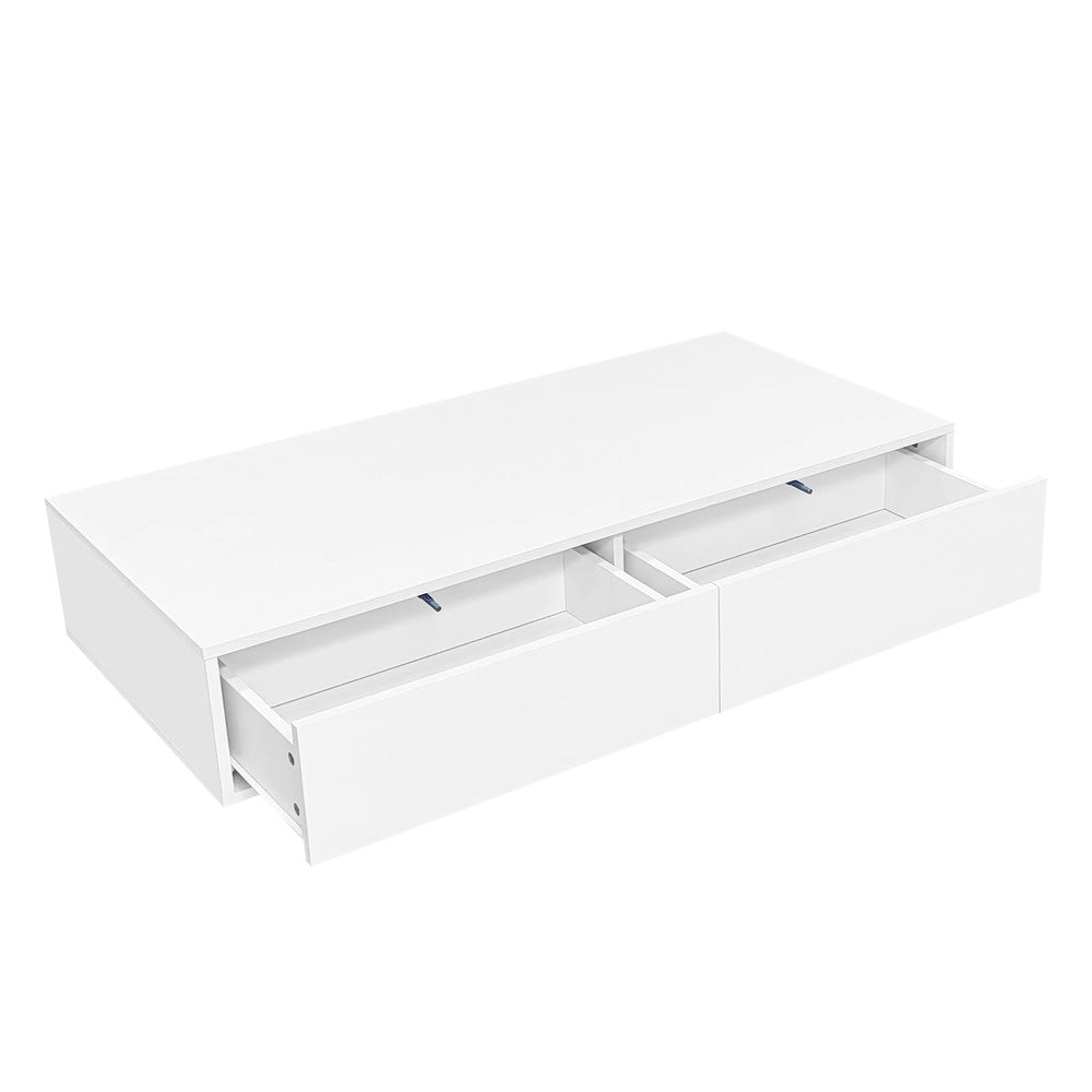 Tavolino da Salotto con LED e Cassetti ¨C Xylo ¨C Bianco Lucido 115x55x34