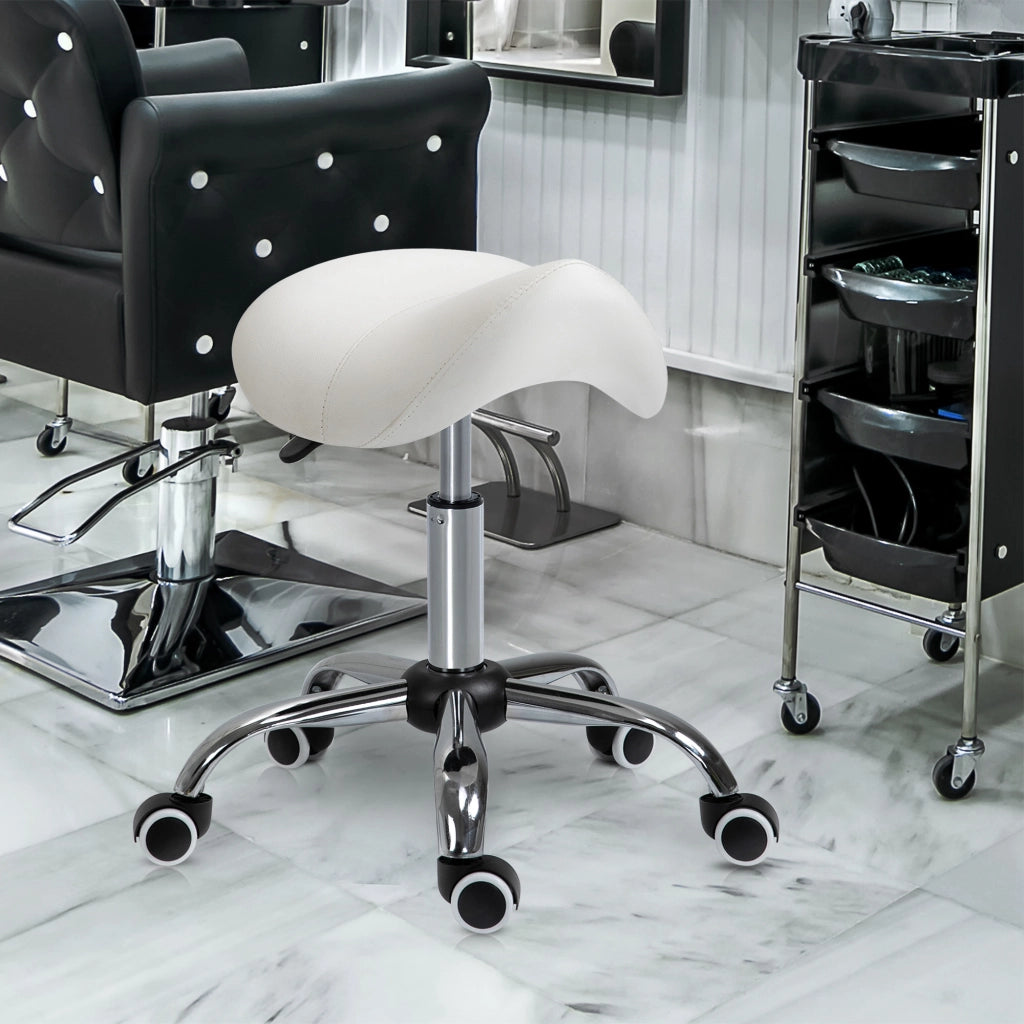 Sgabello girevole con ruote ¨C Xylo ¨C Altezza regolabile 49-61cm bianco