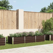 Letto Rialzato Giardino Marrone 240x80x45 cm in Acciaio Zincato 45714