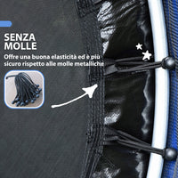 Tappeto Elastico per Bambini 3-6 Anni Ø140x190 cm con Rete di Protezione Multicolore