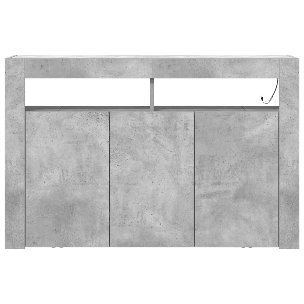Credenza-Buffet-Armadio da cucina Grigio cemento 116 x 30 x 75 cm Legno multistrato