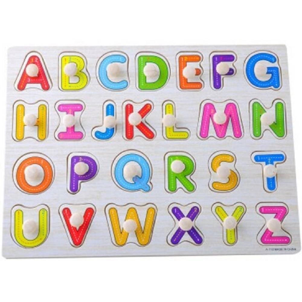Trade Shop - Gioco Giocattolo Educativo Bambini Bimbi Puzzle 3d Lettere Legno Colorati -