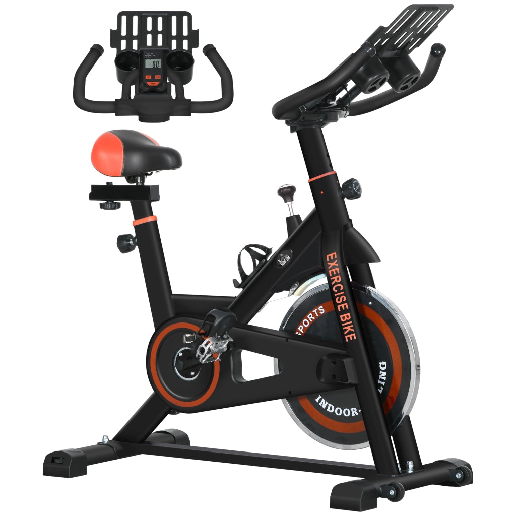 Bicicletta Statica per Allenamento Casa ¨C Zephmum ¨C 103x53x100-114 cm Rosso Nero Acciaio ABS