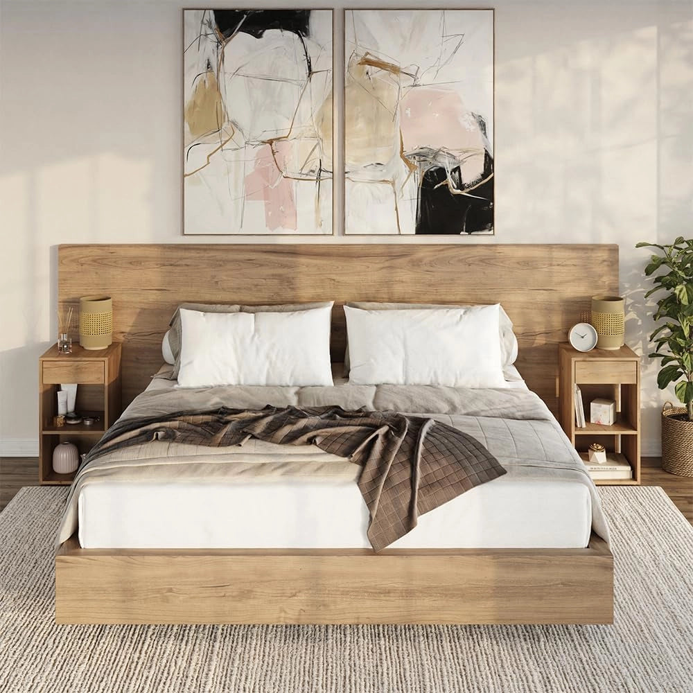 Comodino Dany, Quercia dorata, Set di 2