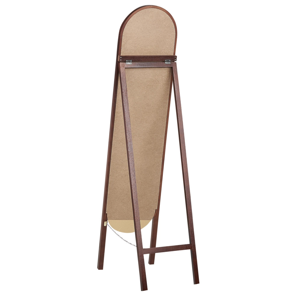 Specchio da terra in vetro e marrone scuro 50 x 150 cm con supporto cornice decorativa design retrò