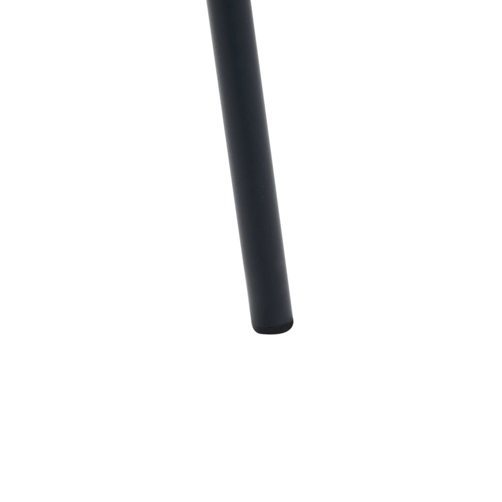 Set di 2 sedie da pranzo con seduta in materiale sintetico nero e struttura in metallo, con cuscino, in stile minimalista scandinavo
