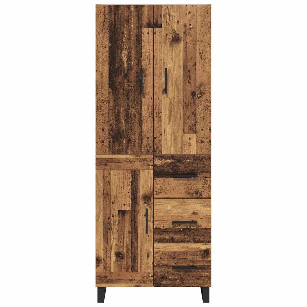 Credenza 2 pz-Set di 2 Buffet-Armadio da cucina Legno vecchio Legno Stratificato e Vetro 967435