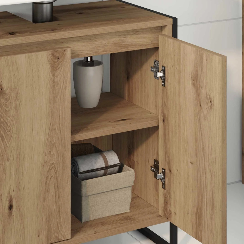 Mobile da Bagno con porta Rovere Artigianale 60 x 30 x 60 cm
