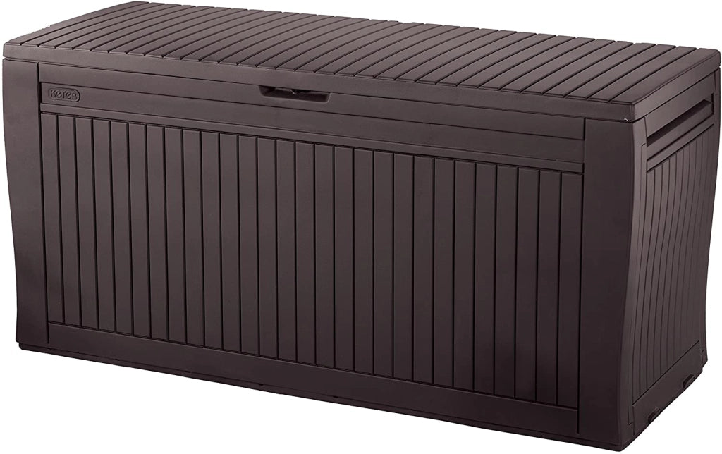 Baule porta attrezzi da giardino Comfy in resina resistente colore marrone Keter