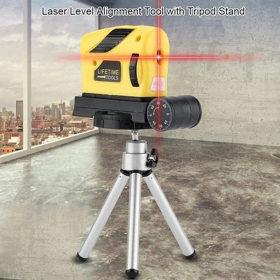 Liniale livella laser con treppiede 360° girevole per misurazioni angolari - misurazioni verticali - strumento di allineamento.