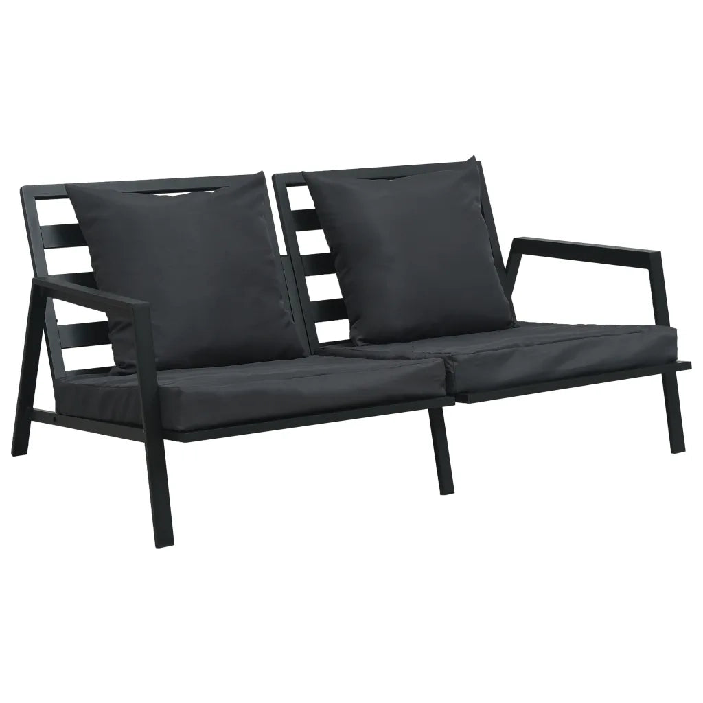 Set Divani da Giardino 4 pz con Cuscini Alluminio Grigio Scuro 47818
