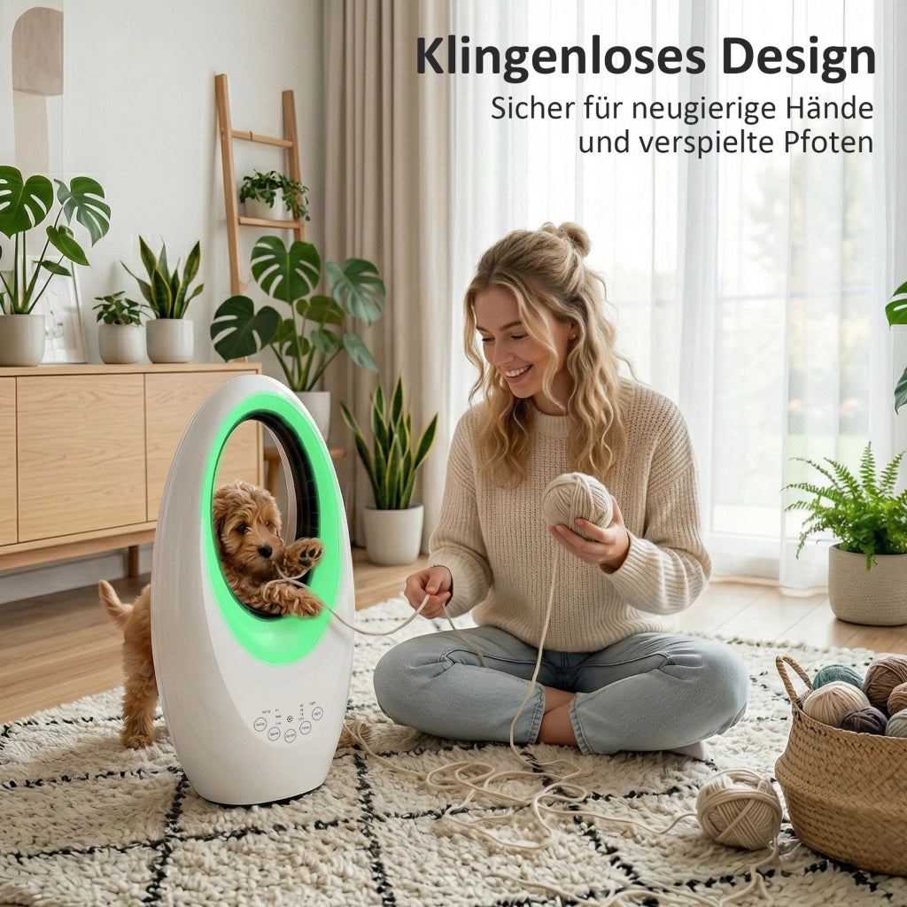 Ventilatore da pavimento senza pale con oscillazione ¨C zephmum ¨C LED, 3 velocita'