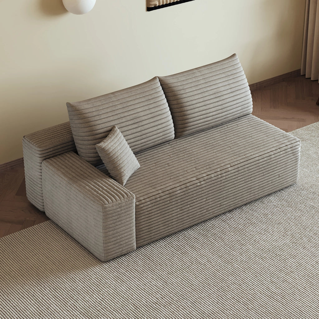 DIVANO Chaise longue reversibile sinistro 2 posti Camel in tessuto