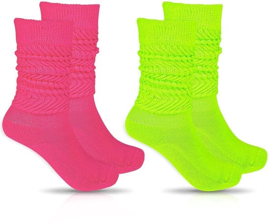 Slouch Scarpe con Cuffo - 2 Pair - Scarpe con Cuffo Soft - Scarpe Lunghe - Scarpe Calde - Adatte per Sport/Moda - Taglia 9-11