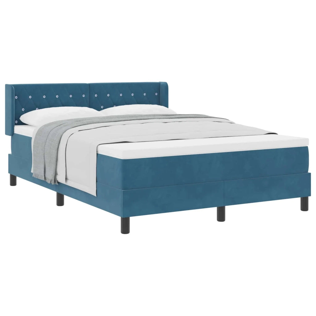 Letto a molle con testiera Blu Scuro 200 x 160 cm Velluto 3341424