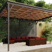 Set Divani da Giardino 12 pz con Cuscini in Polyrattan Marrone cod mxl 35198
