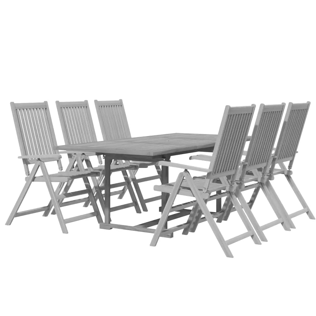 Set da Pranzo per Giardino 7 pz in Legno Massello di Acacia 3079648