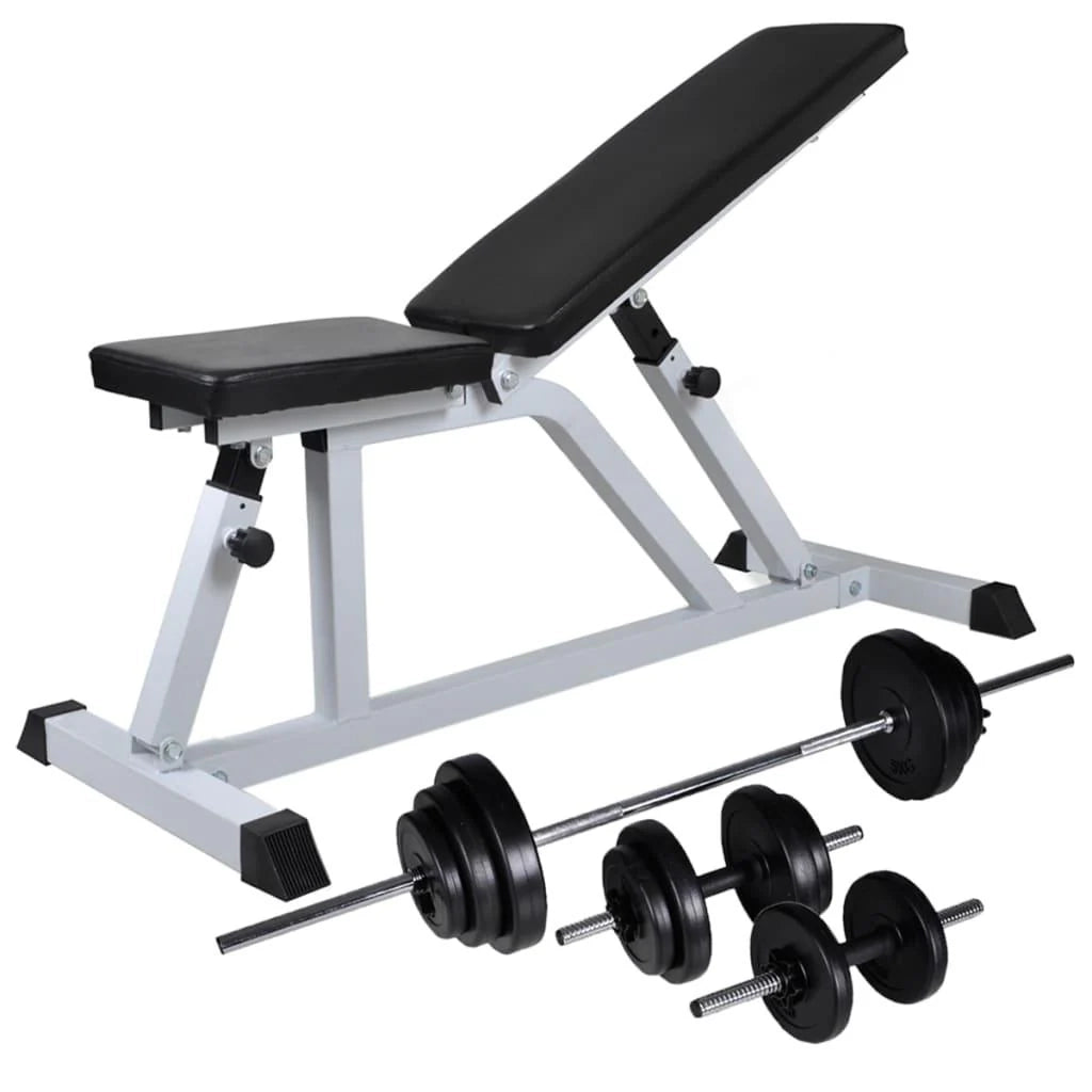 Panca da allenamento con set di manubri da 30,5 kg per allenamento con i pesi fitness e sport (02_0000051)