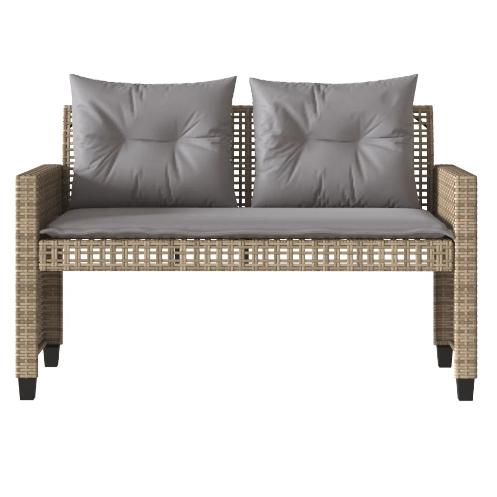 Set Divano da Giardino 4 pz con Cuscini Beige Polyrattan Vetro 368137