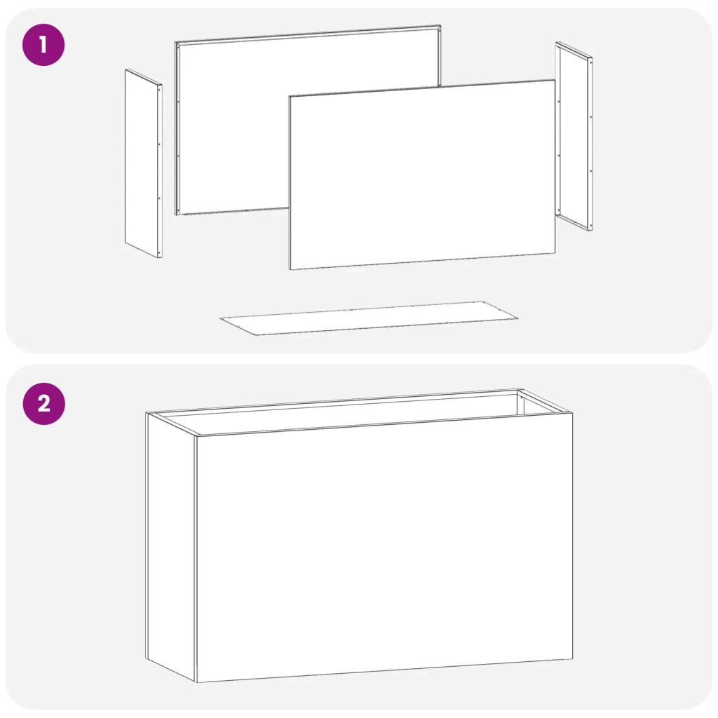 Vaso da giardino 2 pz Antracite 80 x 40 x 50 cm 8005713