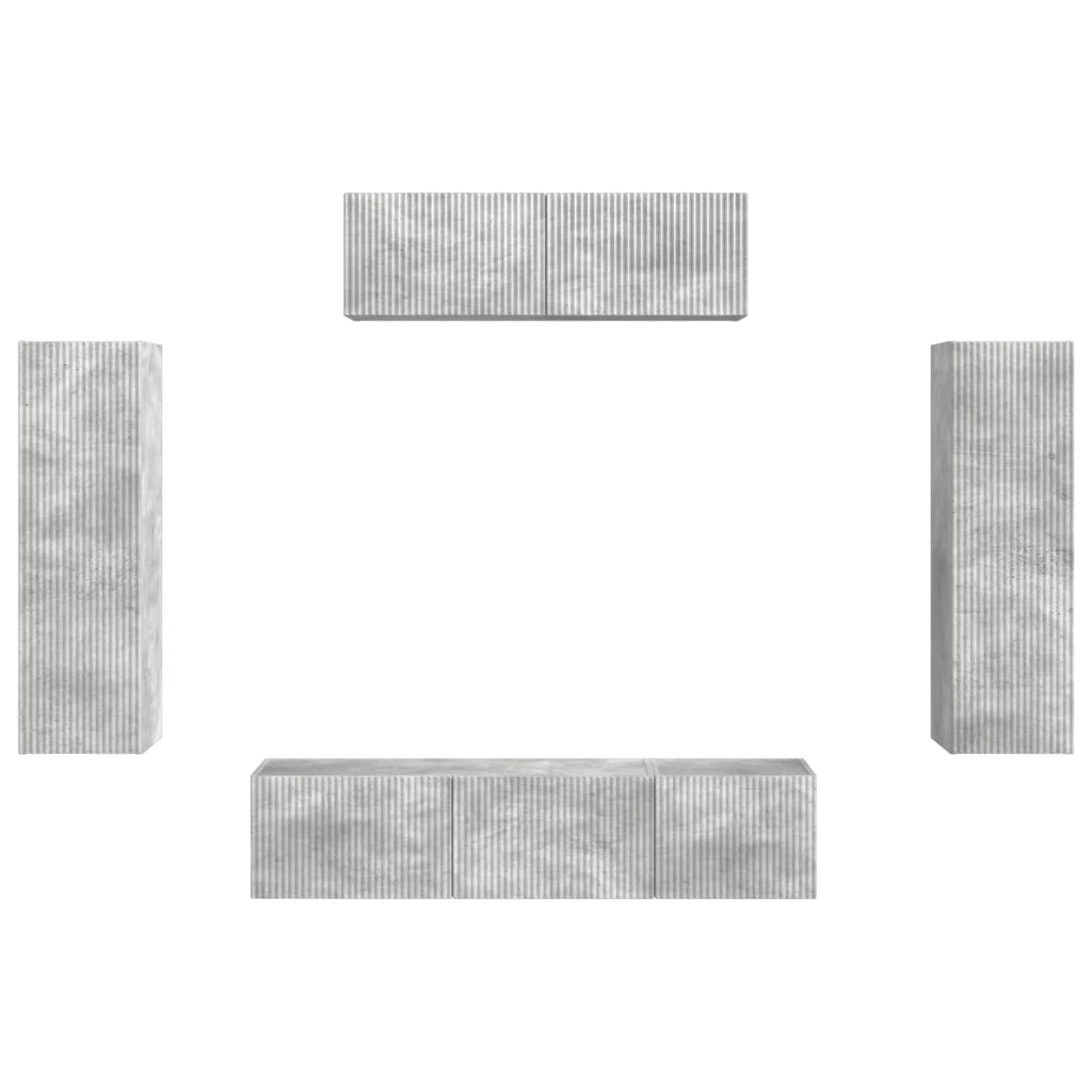 Mobile TV da parete moderno e pratico 31 x 29,5 x 100 cm elegante design modulare in cemento grigio 02_0056211