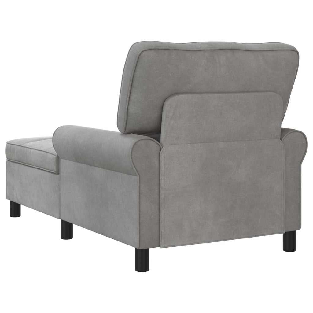 Chaise Lounge Grigio chiaro 91 x 157 x 91 cm Velluto