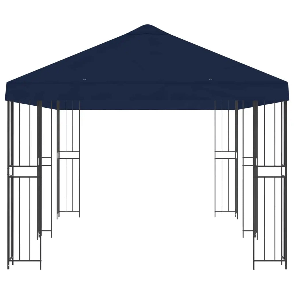 Gazebo con pareti laterali 6 x 3 m Blu Poliestere e Acciaio 190