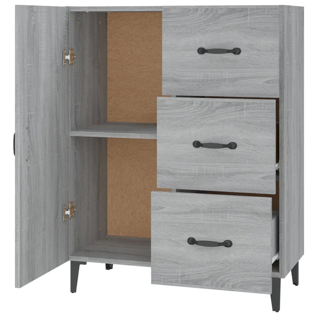 Credenza-Buffet-Armadio da cucina Grigio Sonoma 69,5x34x90 cm in Legno Multistrato 390054