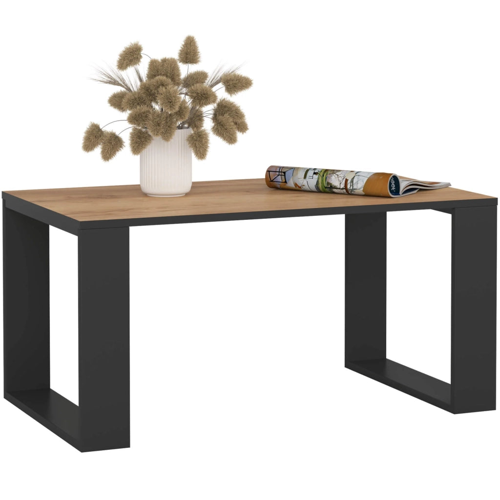 Tavolino da caffè AKORD NOX Quercia Craft 92 cm gambe Nere 92x53x45 cm