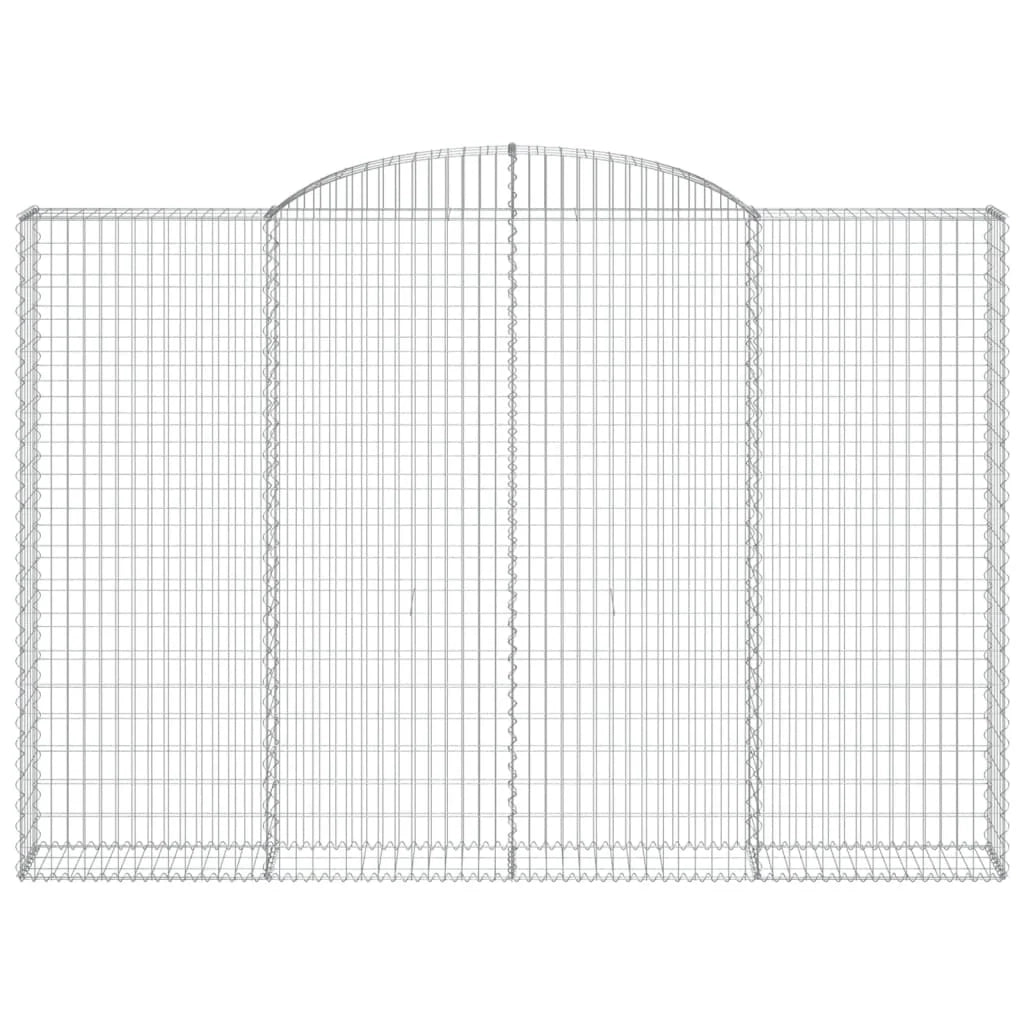 Set di 2 gabbioni recinzione a gabbia muro di contenimento ad arco 300 x 30 x 200/220 cm ferro zincato argento 02_0041368