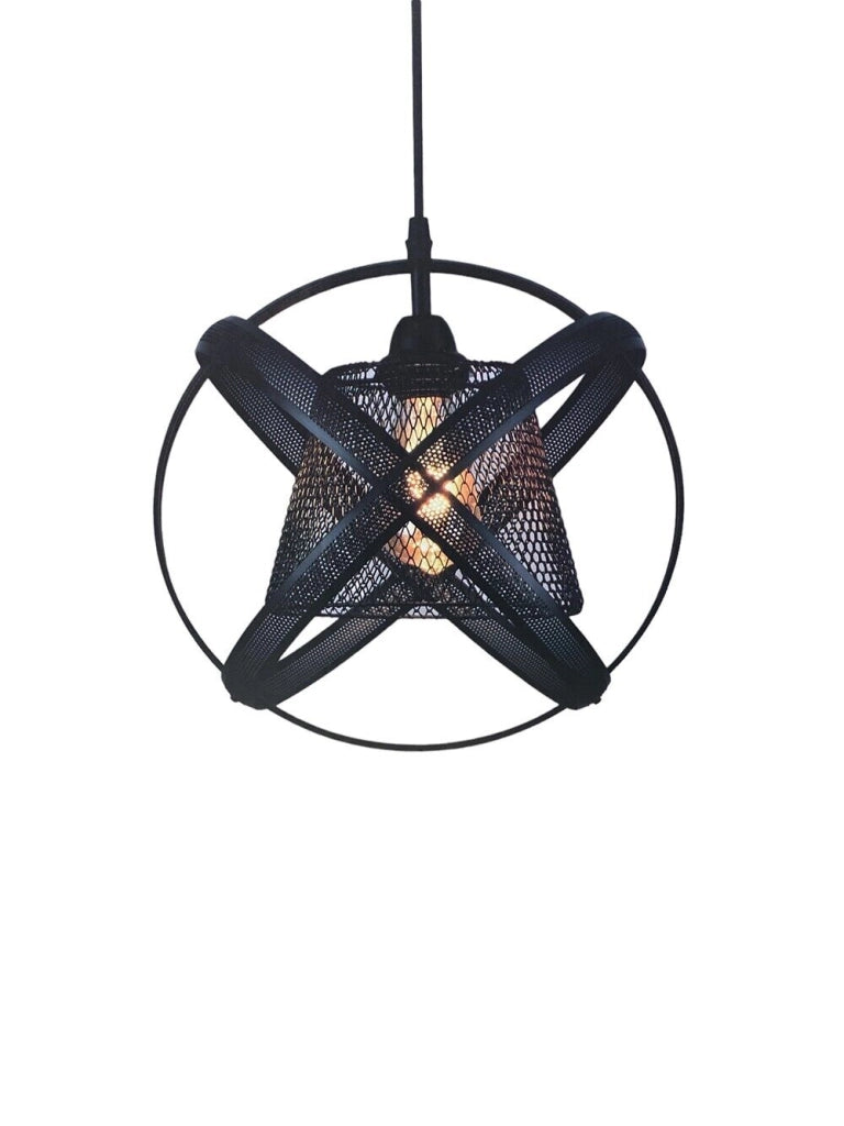 Lampadario a sospensione dal design moderno industriale in ferro intrecciato