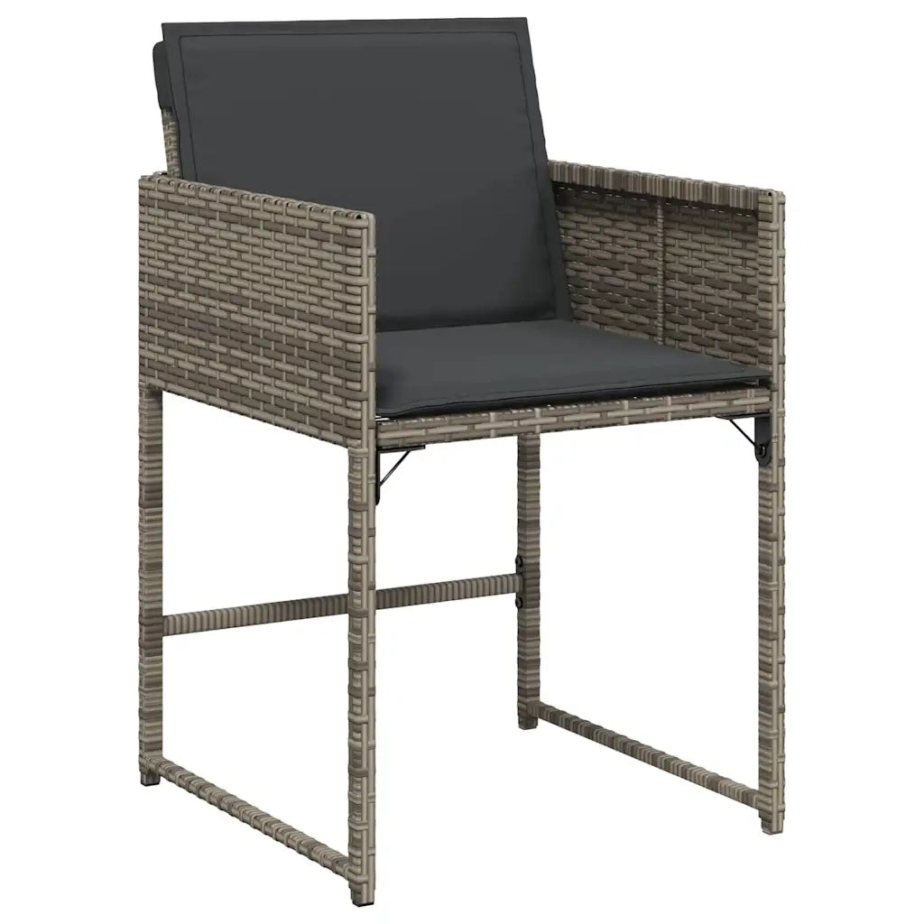 Set da Pranzo da Giardino 9 pz | Set Salotto da Giardino con Cuscini in Polyrattan Grigio