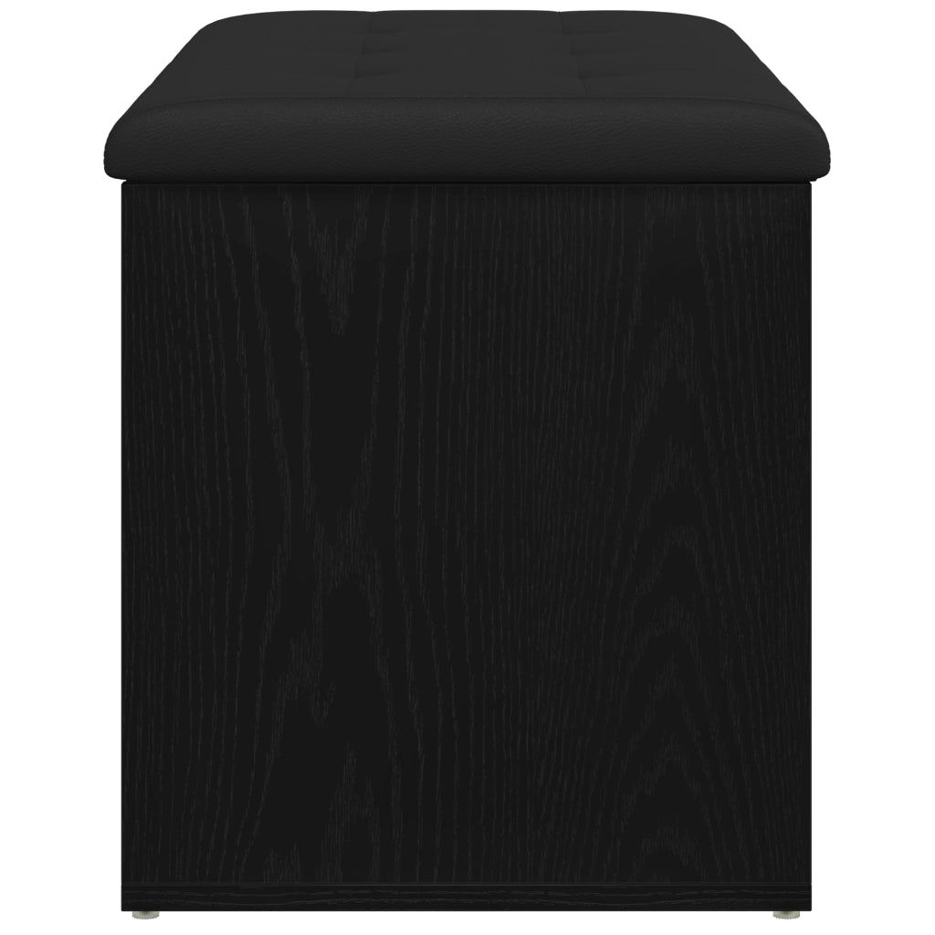 panchina da stoccaggio  nero rovere 80x40x45 cm in legno ingegnerizzato