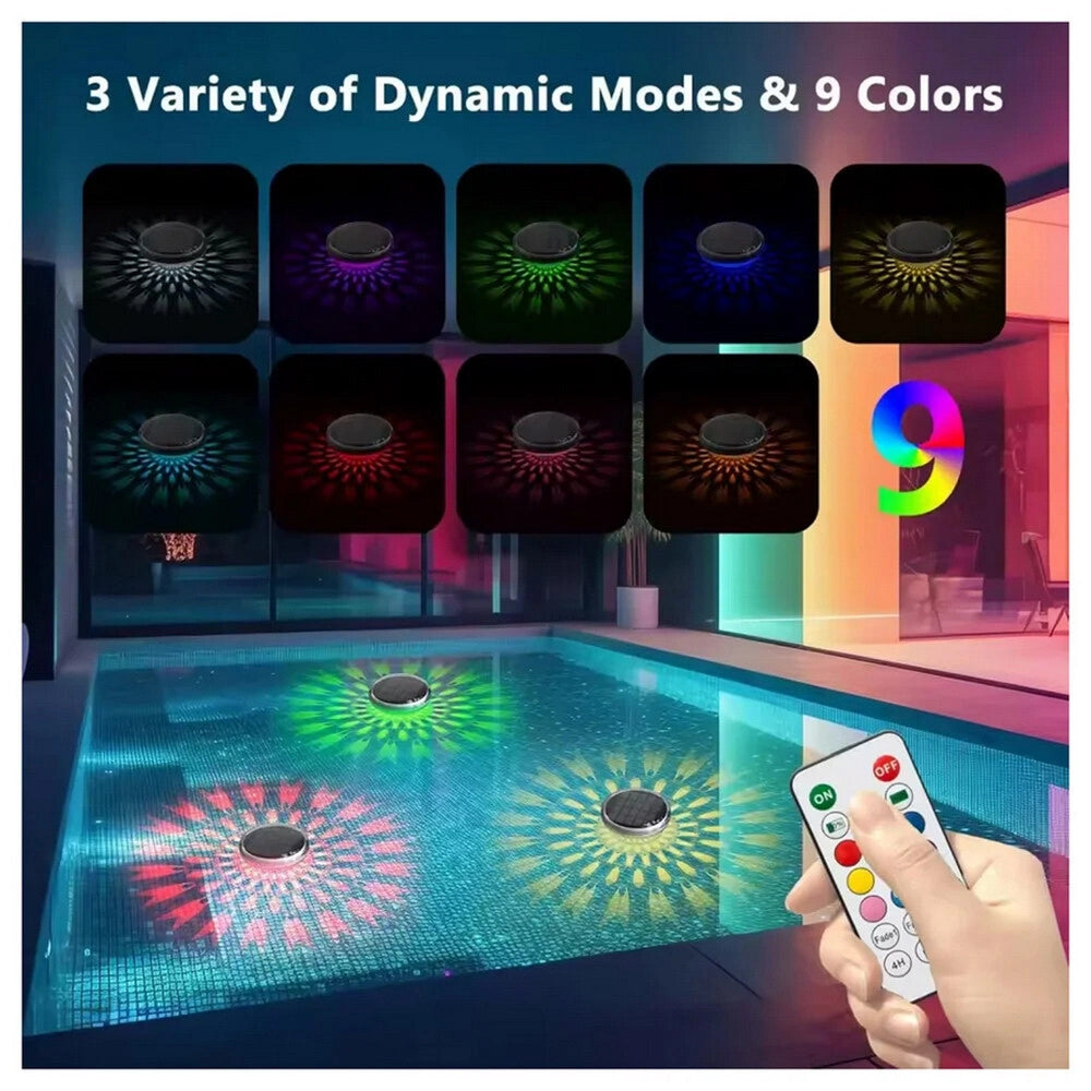 Lampada a LED a ricarica Solare Galleggiante RGB IP67 per Piscina – Illuminazione Decorativa Esterna