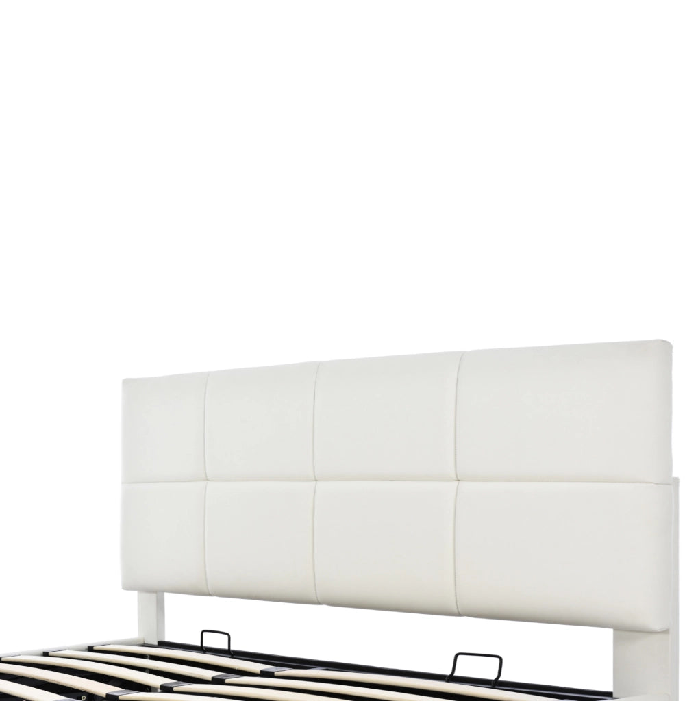 Letto matrimoniale imbottito 160x200 cm con LED e vano contenitore