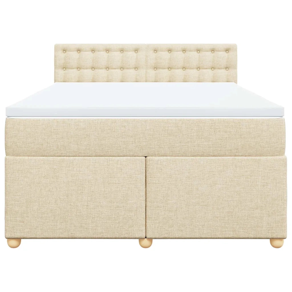 Giroletto a Molle con Materasso Crema 140x19 cm in Tessuto