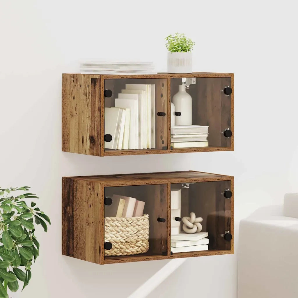 Armadi da Parete 2 pcs Legno vecchio 68 x 37 x 35 cm