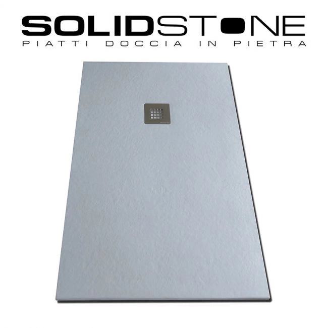 Piatto doccia in pietra SOLIDSTONE alto 2,8 cm - Grigio cemento RAL 7033 - Misura: 90x90 x 2,8h 