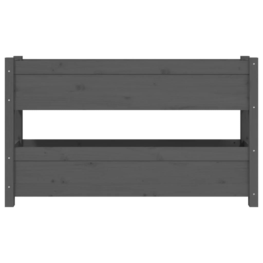 Fioriera rialzata per piante e fiori terrazza giardino 112 x 25 x 66 cm legno massello di pino grigio 02_0037400
