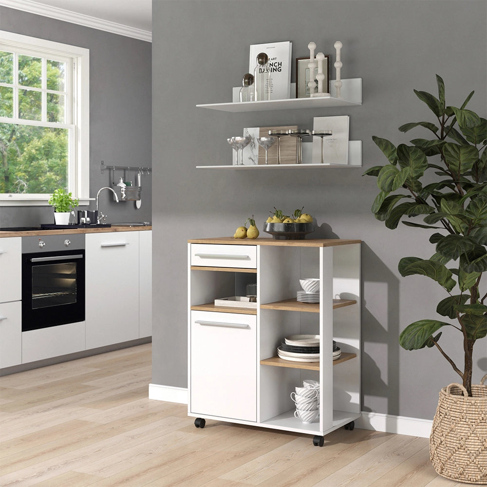 Vicco Buffet da cucina Bianco/Rovere artigianale 72.2 x 41.9 cm