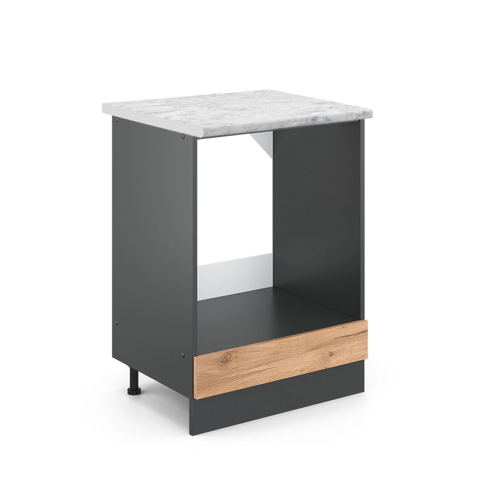 Mobile per forno da incasso R-Line Rovere dorato/Antracite 60 cm PL Marmo Vicco