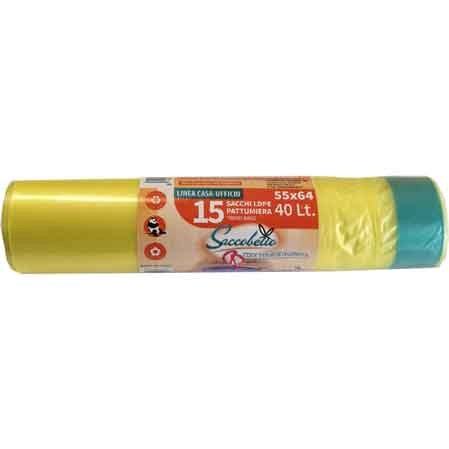 SACCHI PER PATTUMIERA 55x64 cm - confezione 15 pezzi - colore giallo