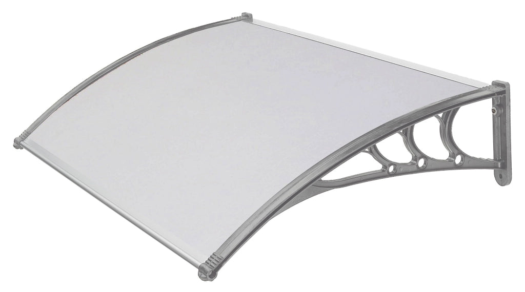Pensilina tettoia, abs grigio, policarbonato compatto satinato opaco 150x100cm da esterno Fredi