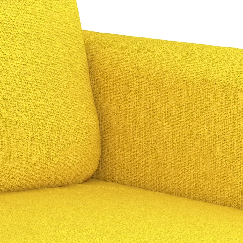 Set di Divani 2 pz con Cuscini Giallo Chiaro in Tessuto 3202091